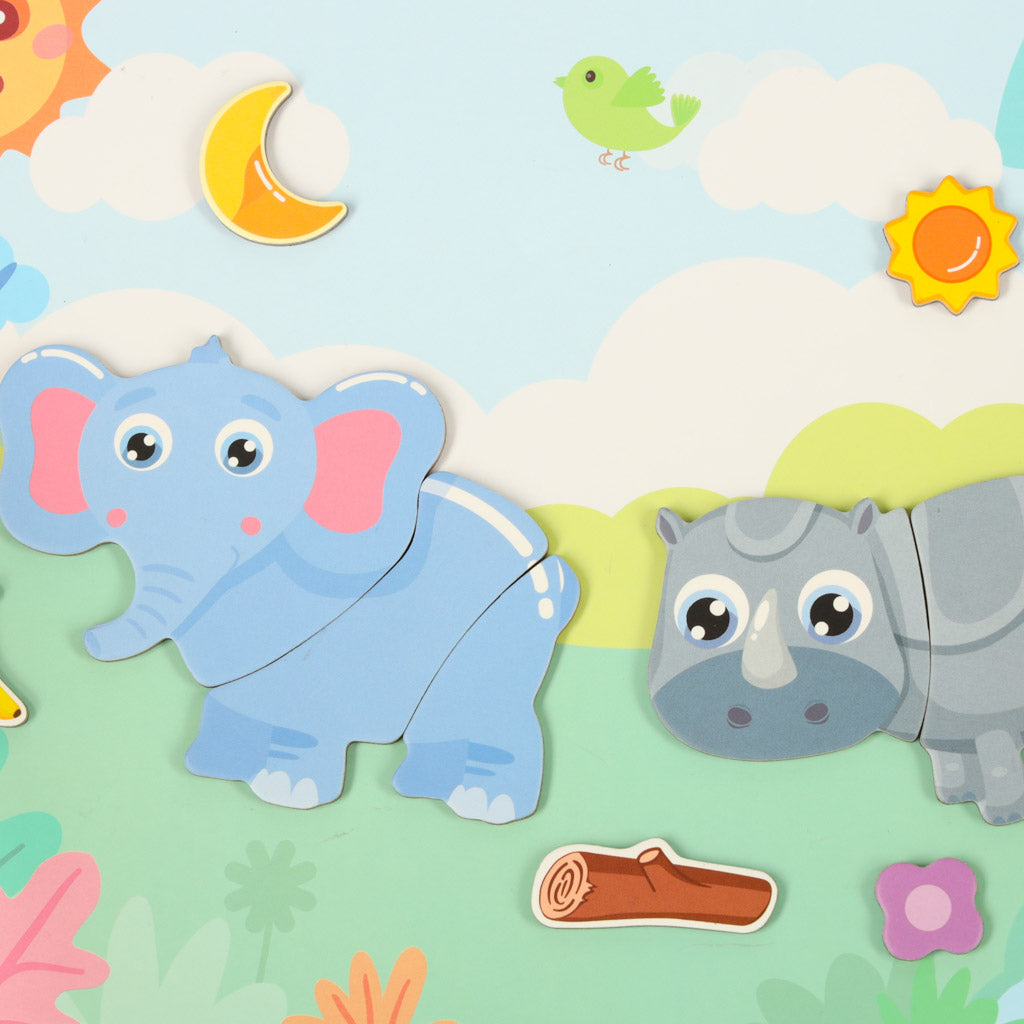 Joc educativ pentru copii, Zola®, magnetic, cutie depozitare stil geanta, 51 de magneti, Animale Joc educativ pentru copii, Zola®, magnetic, cutie depozitare stil geanta, 51 de magneti, Animale